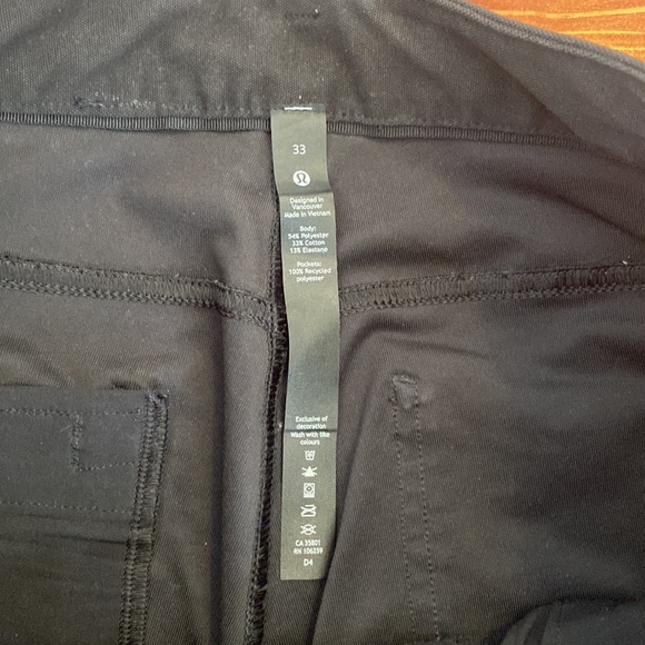 Men’s Lululemon ABC Skinny Fit. Black. 33 x 32. Utilitech. - Picture 3 of 5